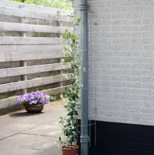 METALEN REGENPIJP KLIMREK geplastificeerd grijs