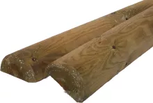 Paal halfrond gefreesd diam 8 cm