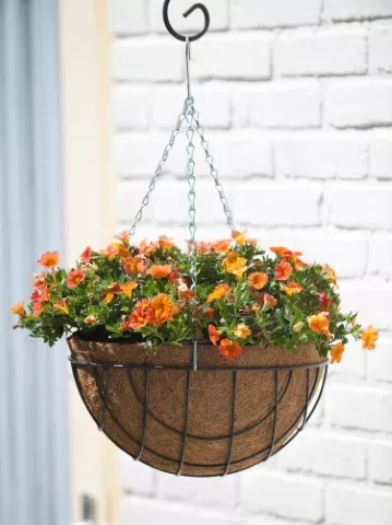 HANGING BASKET METAALDRAAD GROEN INCL. KETTING